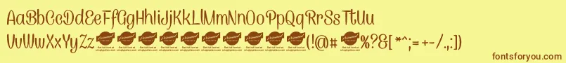 CanelettersansPersonaluse Font – Brown Fonts on Yellow Background
