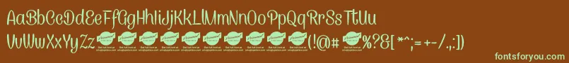 CanelettersansPersonaluse Font – Green Fonts on Brown Background