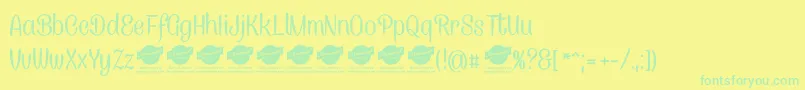 CanelettersansPersonaluse Font – Green Fonts on Yellow Background