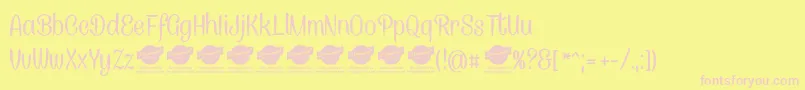 CanelettersansPersonaluse Font – Pink Fonts on Yellow Background