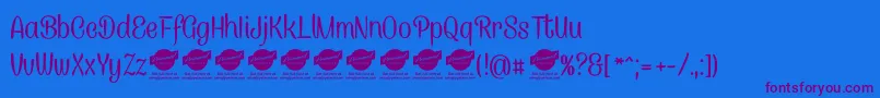 CanelettersansPersonaluse Font – Purple Fonts on Blue Background
