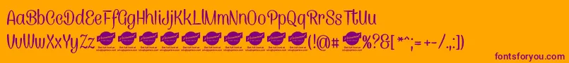 CanelettersansPersonaluse Font – Purple Fonts on Orange Background