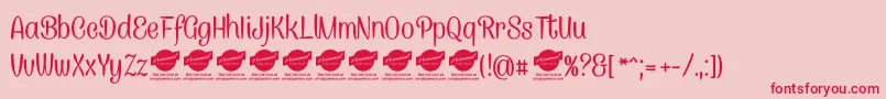 CanelettersansPersonaluse Font – Red Fonts on Pink Background