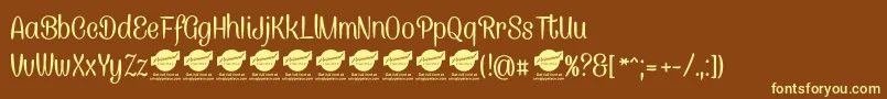 CanelettersansPersonaluse Font – Yellow Fonts on Brown Background
