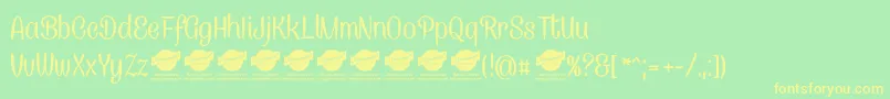 CanelettersansPersonaluse Font – Yellow Fonts on Green Background