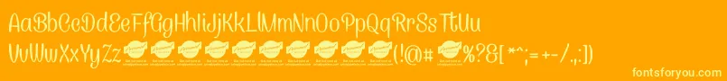 CanelettersansPersonaluse Font – Yellow Fonts on Orange Background