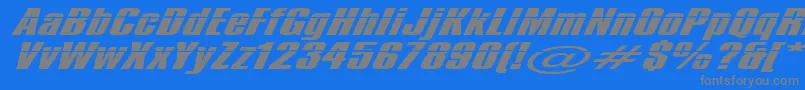 フォントImpossible1000 – 青い背景に灰色の文字