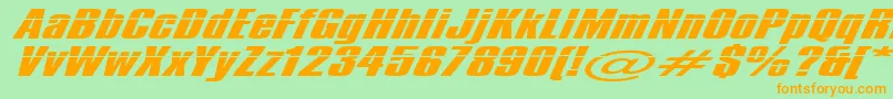 Impossible1000 Font – Orange Fonts on Green Background