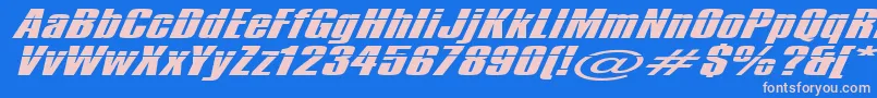 フォントImpossible1000 – ピンクの文字、青い背景