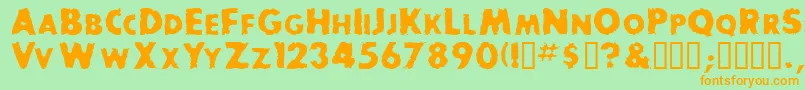 Baddogscapsssk Font – Orange Fonts on Green Background