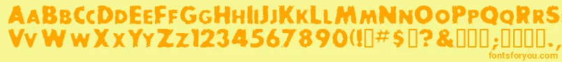 Baddogscapsssk-Schriftart – Orangefarbene Schriften auf gelbem Hintergrund