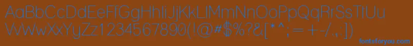 Lanenar-Schriftart – Blaue Schriften auf braunem Hintergrund