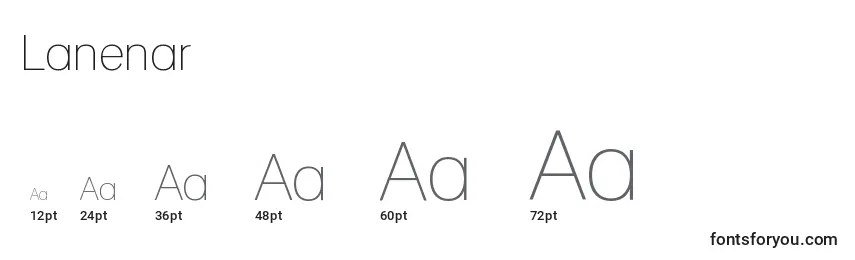 Lanenar Font Sizes