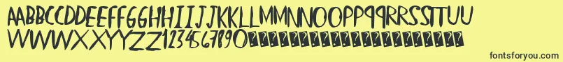 Straighthand Font – Black Fonts on Yellow Background