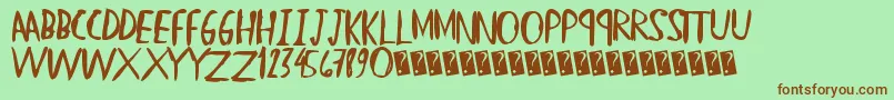 Straighthand Font – Brown Fonts on Green Background