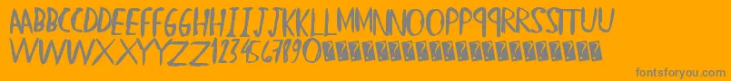 Straighthand-Schriftart – Graue Schriften auf orangefarbenem Hintergrund