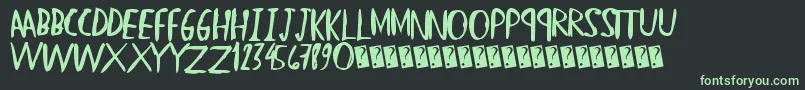 Straighthand Font – Green Fonts on Black Background