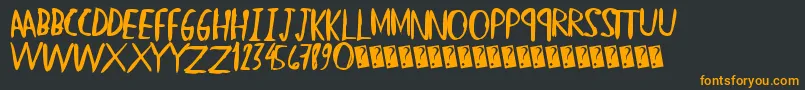 Straighthand Font – Orange Fonts on Black Background