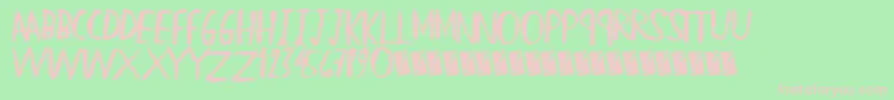 Straighthand Font – Pink Fonts on Green Background