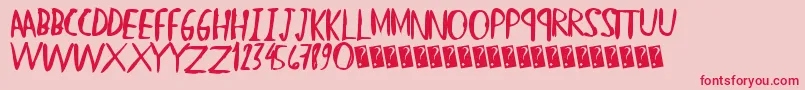 Straighthand Font – Red Fonts on Pink Background