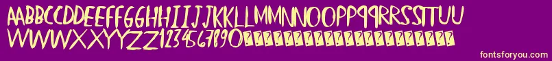 Straighthand Font – Yellow Fonts on Purple Background