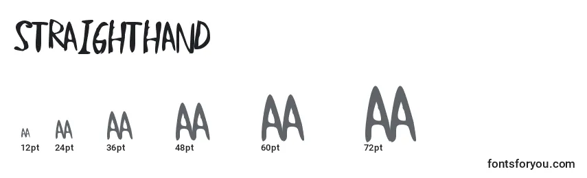 Größen der Schriftart Straighthand