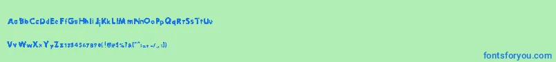 PixelnoiseErc2007 Font – Blue Fonts on Green Background