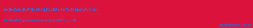 Fonte PixelnoiseErc2007 – fontes azuis em um fundo vermelho