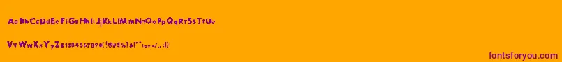 Czcionka PixelnoiseErc2007 – fioletowe czcionki na pomarańczowym tle