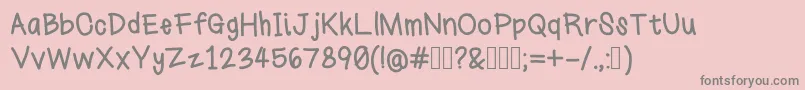 フォントHomeworkFont – ピンクの背景に灰色の文字
