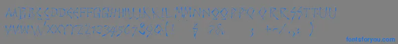 フォントWarlord – 灰色の背景に青い文字