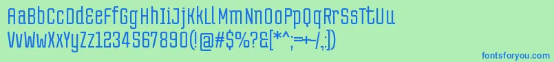 TentramRegular Font – Blue Fonts on Green Background