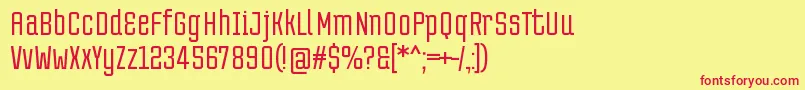 TentramRegular Font – Red Fonts on Yellow Background