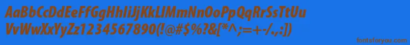 MyriadproBlackcondit Font – Brown Fonts on Blue Background