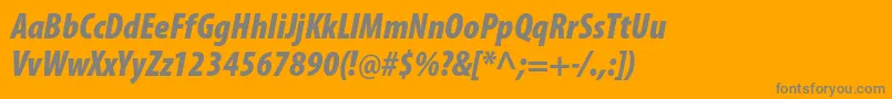 MyriadproBlackcondit Font – Gray Fonts on Orange Background