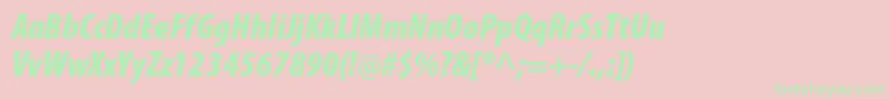 MyriadproBlackcondit Font – Green Fonts on Pink Background