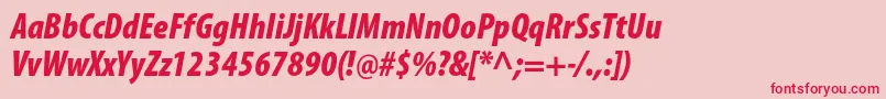 フォントMyriadproBlackcondit – ピンクの背景に赤い文字
