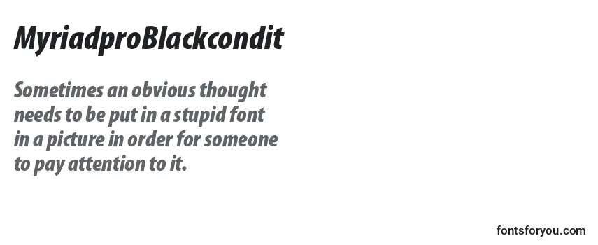Review of the MyriadproBlackcondit Font