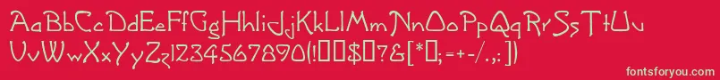 GreetingsMf Font – Green Fonts on Red Background