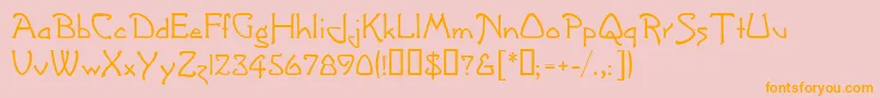 GreetingsMf Font – Orange Fonts on Pink Background