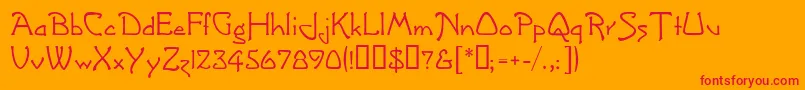 GreetingsMf Font – Red Fonts on Orange Background