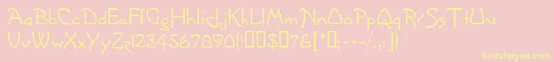 GreetingsMf Font – Yellow Fonts on Pink Background