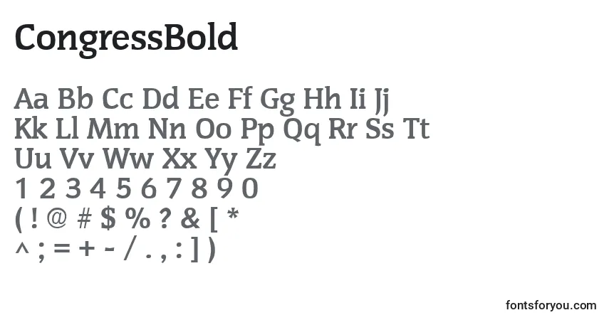Шрифт CongressBold – алфавит, цифры, специальные символы