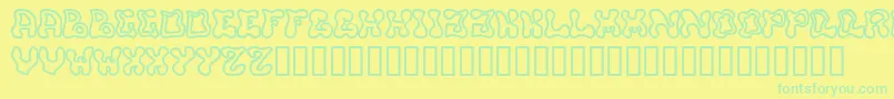 Buffy-Schriftart – Grüne Schriften auf gelbem Hintergrund