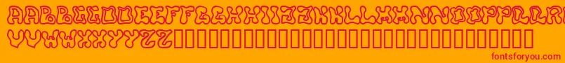 フォントBuffy – オレンジの背景に赤い文字