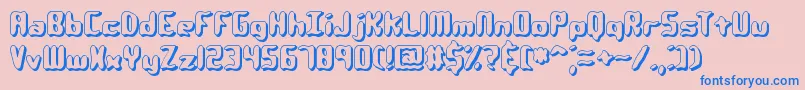 QlumpyShadowBrk Font – Blue Fonts on Pink Background