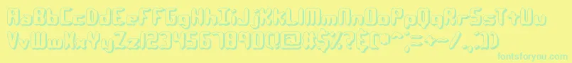 QlumpyShadowBrk Font – Green Fonts on Yellow Background