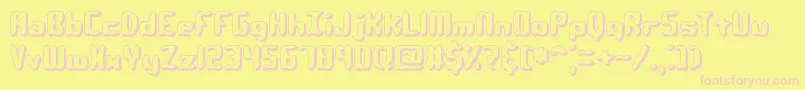QlumpyShadowBrk Font – Pink Fonts on Yellow Background