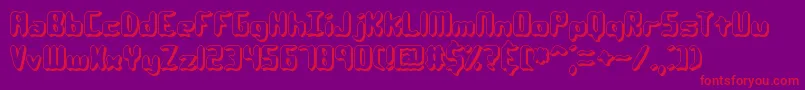 QlumpyShadowBrk-Schriftart – Rote Schriften auf violettem Hintergrund