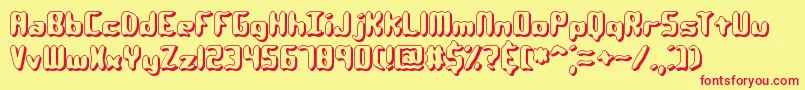 QlumpyShadowBrk Font – Red Fonts on Yellow Background